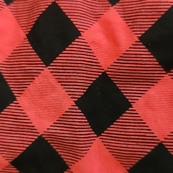 Jenni Intimates Lace Trim Panties Red and Black Buffalo Check Plaid Thong, XXL - Picture 6 of 10